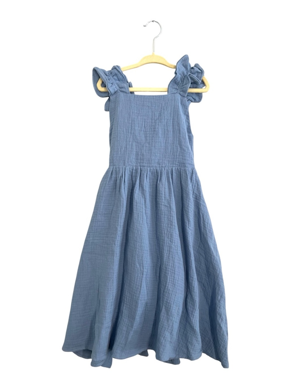 Remie Girl Muslin Cotton Bow Back Dress size 6 blue